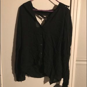 Black long sleeve cut out top